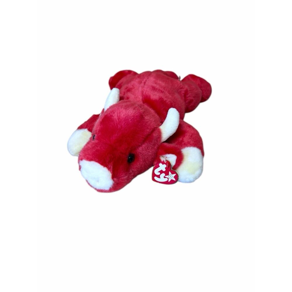 Ty Snort Bull Plush 1998 Retired Beanie Buddy 14"